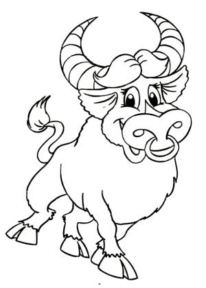 Раскраски на Новый год Быка 2021 на Новый год Быка 2021 раскраска 16