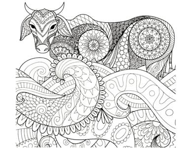 Раскраски на Новый год Быка 2021 на Новый год Быка 2021 раскраска 19