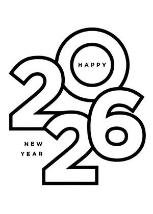 Новый год лошади 2026 – раскраска 4