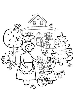 Оранжевая корова – раскраска 15