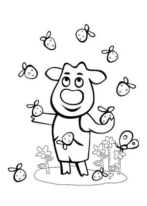 Оранжевая корова – раскраска 16