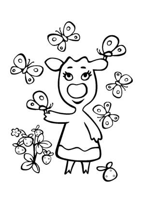 Оранжевая корова – раскраска 17