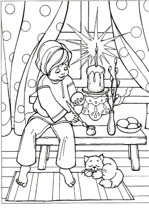 Пасха – раскраска 10