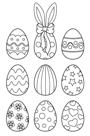 Раскраски Пасхальные яйца Пасхальные яйца раскраска 33