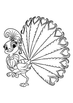 Павлин раскраска 19