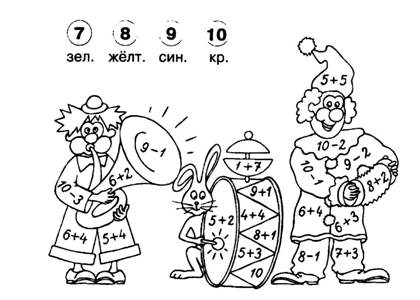 Раскраски По математике для первого класса По математике для первого класса раскраска 10