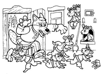 По русским народным сказкам раскраска 12