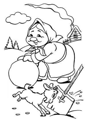 По русским народным сказкам раскраска 53