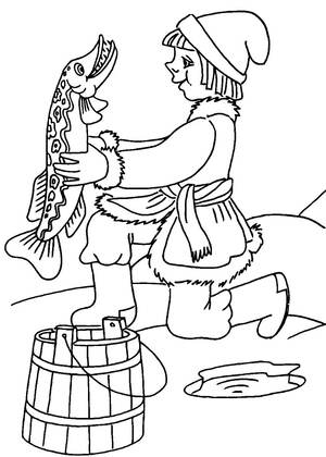 По щучьему велению — раскраска 4