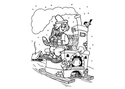 По щучьему велению — раскраска 7