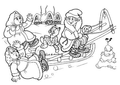 По щучьему велению — раскраска 8