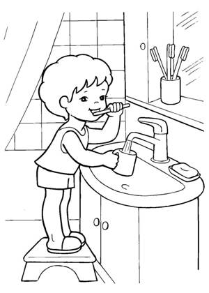 Раскраски Правила гигиены Правила гигиены раскраска 2