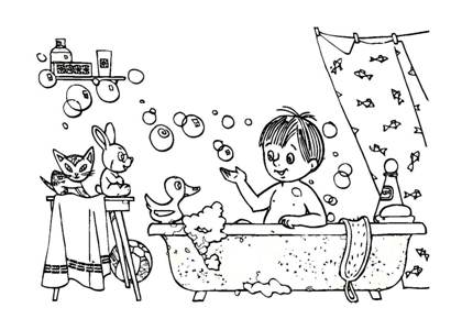 Раскраски Правила гигиены Правила гигиены раскраска 23