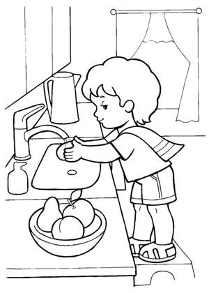 Раскраски Правила гигиены Правила гигиены раскраска 4