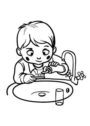 Раскраски Правила гигиены Правила гигиены раскраска 7