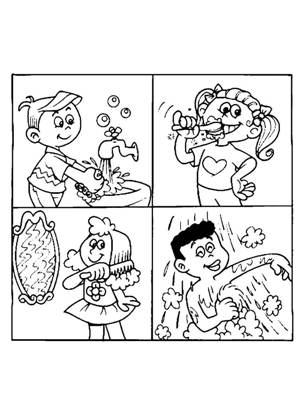 Раскраски Правила гигиены Правила гигиены раскраска 9