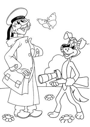 Раскраски Новое Простоквашино Новое Простоквашино — раскраска 4