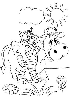 Раскраски Новое Простоквашино Новое Простоквашино — раскраска 6