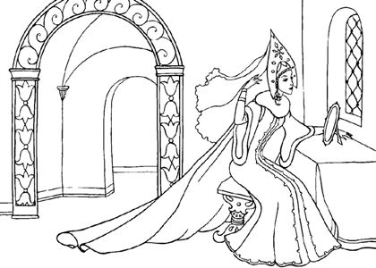 По сказкам Пушкина раскраска 23