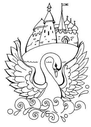 По сказкам Пушкина раскраска 44