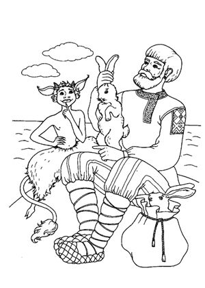 По сказкам Пушкина раскраска 7