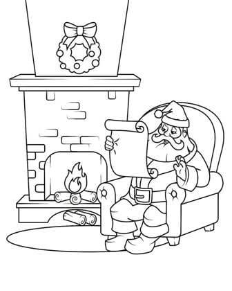 Санта Клаус – раскраска 1