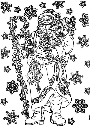Санта Клаус – раскраска 26