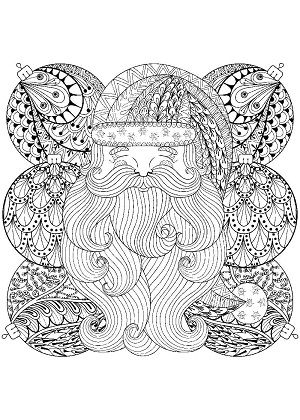 Санта Клаус – раскраска 27