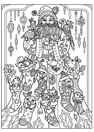 Санта Клаус – раскраска 28