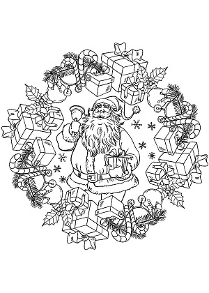 Санта Клаус – раскраска 29