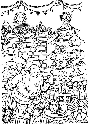 Санта Клаус – раскраска 32