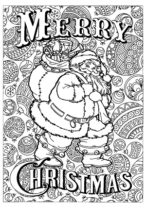 Санта Клаус – раскраска 36