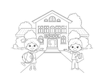 Раскраски Школа Школа раскраска 16