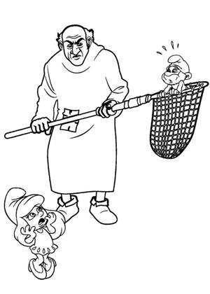 Смурфики раскраска 11