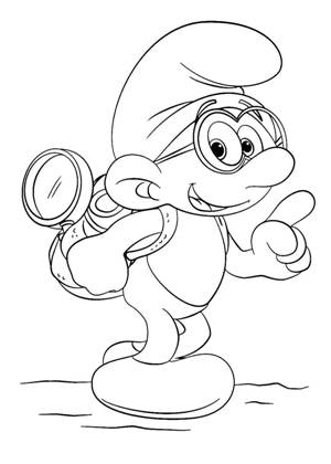 Смурфики раскраска 13