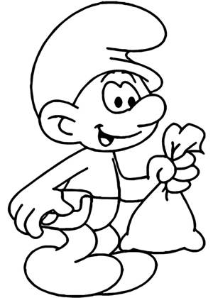 Смурфики раскраска 14