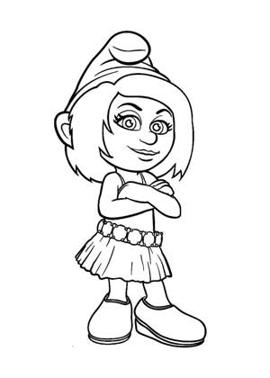 Смурфики раскраска 16