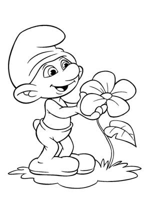 Смурфики раскраска 17