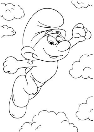 Смурфики раскраска 18