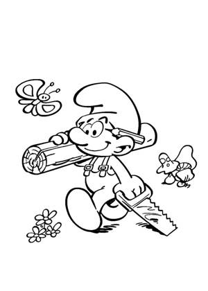 Смурфики раскраска 19