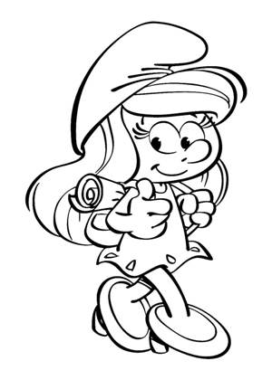 Смурфики раскраска 21