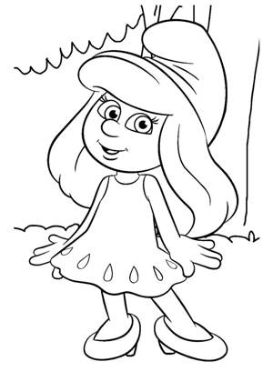 Смурфики раскраска 23