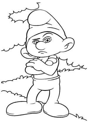 Смурфики раскраска 27