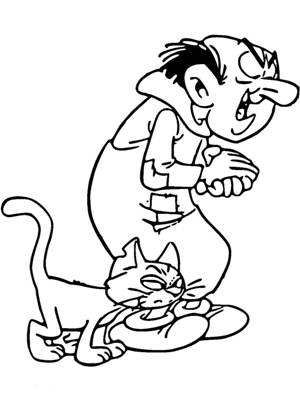 Смурфики раскраска 29