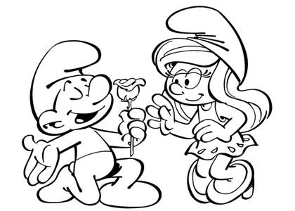 Смурфики раскраска 4