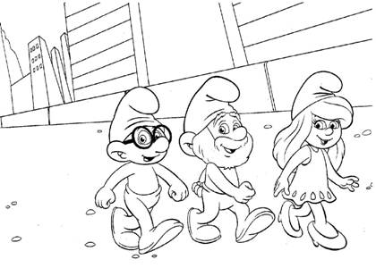 Смурфики раскраска 6
