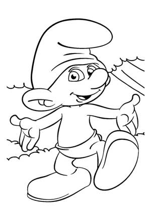 Смурфики раскраска 8