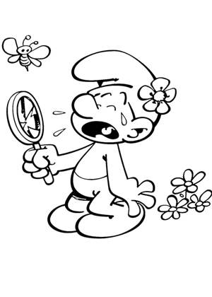 Смурфики раскраска 9