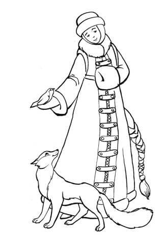 Раскраски Снегурочка Снегурочка — раскраска 13