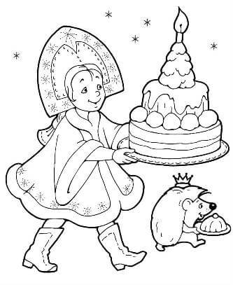 Раскраски Снегурочка Снегурочка — раскраска 16